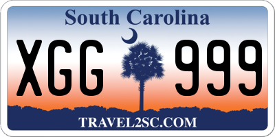 SC license plate XGG999