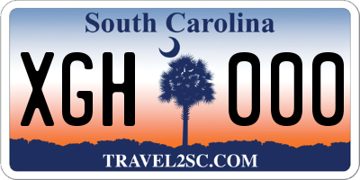 SC license plate XGH000