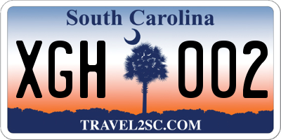 SC license plate XGH002