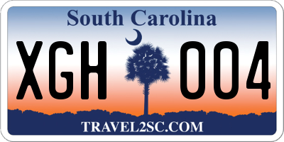 SC license plate XGH004