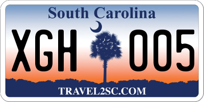 SC license plate XGH005