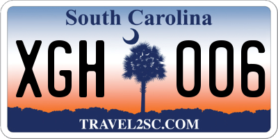 SC license plate XGH006