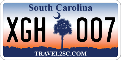 SC license plate XGH007