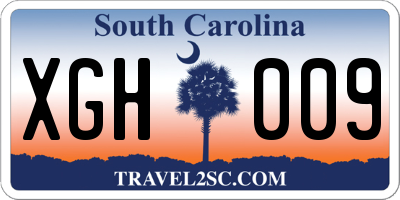 SC license plate XGH009