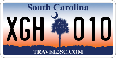 SC license plate XGH010