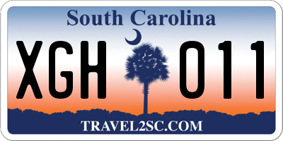 SC license plate XGH011