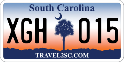 SC license plate XGH015