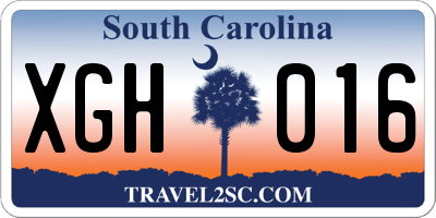 SC license plate XGH016