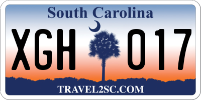 SC license plate XGH017