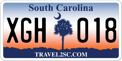 SC license plate XGH018