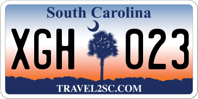 SC license plate XGH023