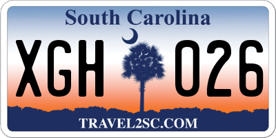 SC license plate XGH026