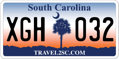 SC license plate XGH032