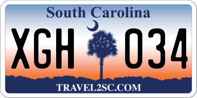 SC license plate XGH034