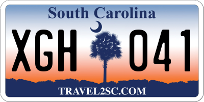 SC license plate XGH041