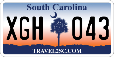 SC license plate XGH043