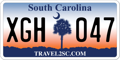 SC license plate XGH047