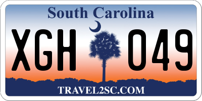 SC license plate XGH049
