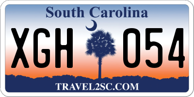 SC license plate XGH054