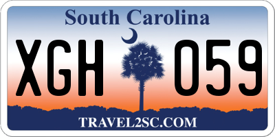 SC license plate XGH059