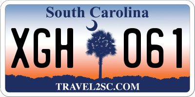 SC license plate XGH061
