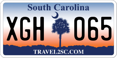 SC license plate XGH065