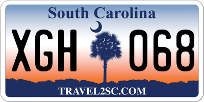 SC license plate XGH068