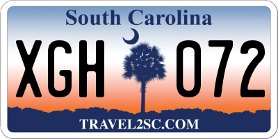 SC license plate XGH072