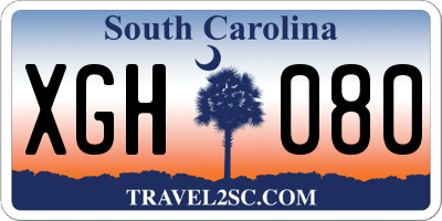 SC license plate XGH080