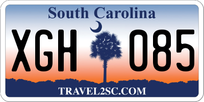 SC license plate XGH085