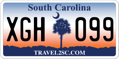 SC license plate XGH099