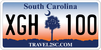 SC license plate XGH100