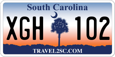 SC license plate XGH102