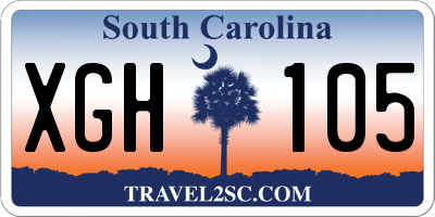 SC license plate XGH105