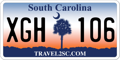 SC license plate XGH106
