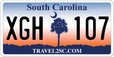 SC license plate XGH107
