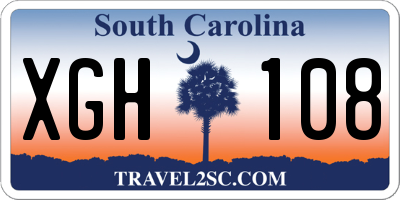 SC license plate XGH108