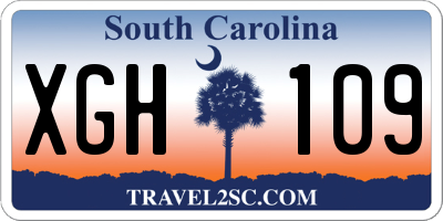 SC license plate XGH109