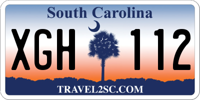 SC license plate XGH112