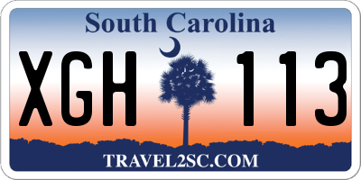 SC license plate XGH113
