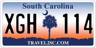 SC license plate XGH114