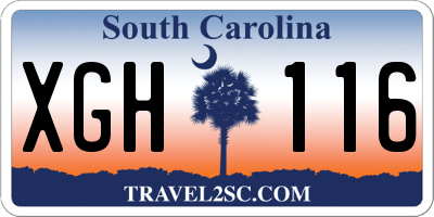 SC license plate XGH116