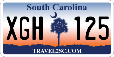 SC license plate XGH125