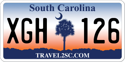 SC license plate XGH126