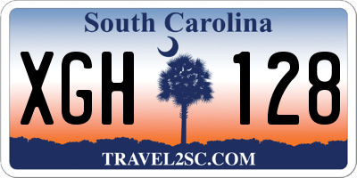 SC license plate XGH128
