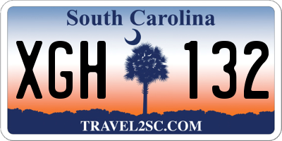 SC license plate XGH132