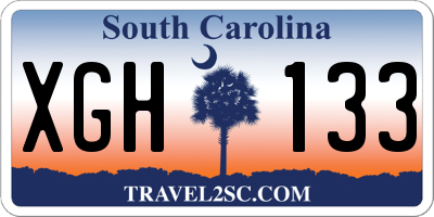 SC license plate XGH133