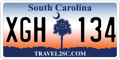 SC license plate XGH134