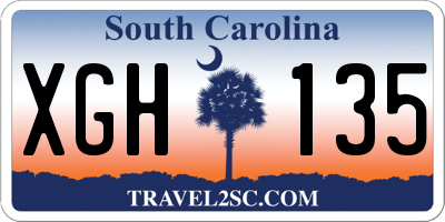 SC license plate XGH135