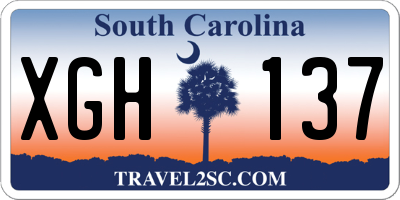 SC license plate XGH137